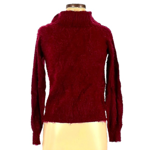 Tobi M‎ red cowl neck long sleeve soft textured holiday fall sweater